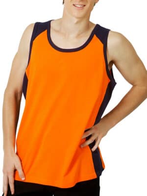 Cotton Singlet Blue Whale Mens_hi_viz S84